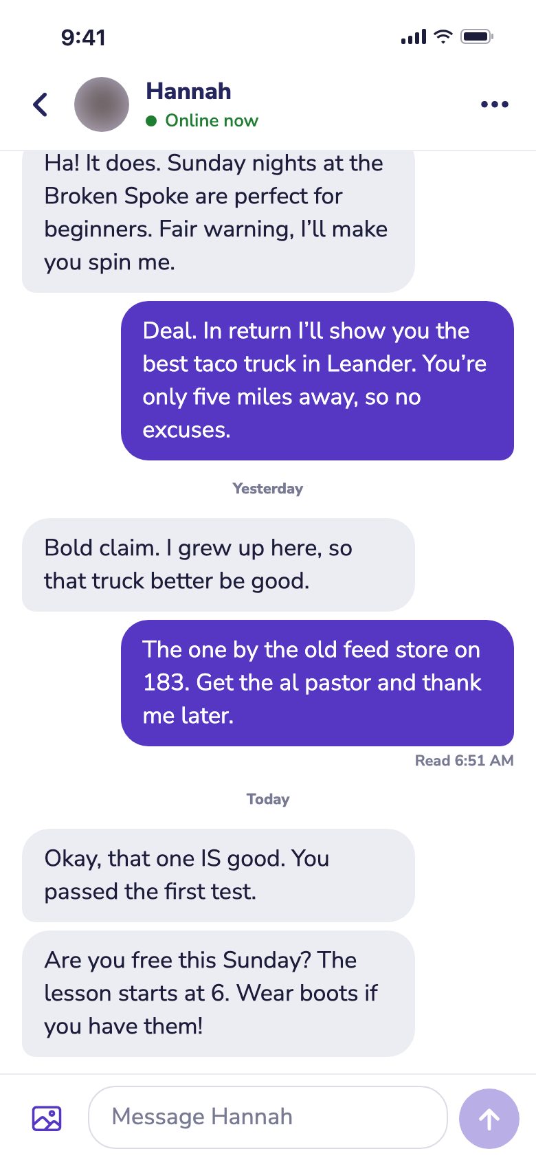 A conversation making plans for Sunday